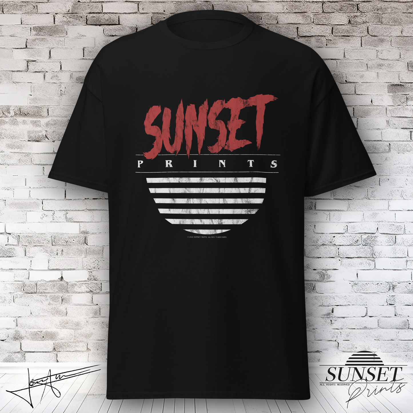 Sunset Prints Logo - Black T-shirt
